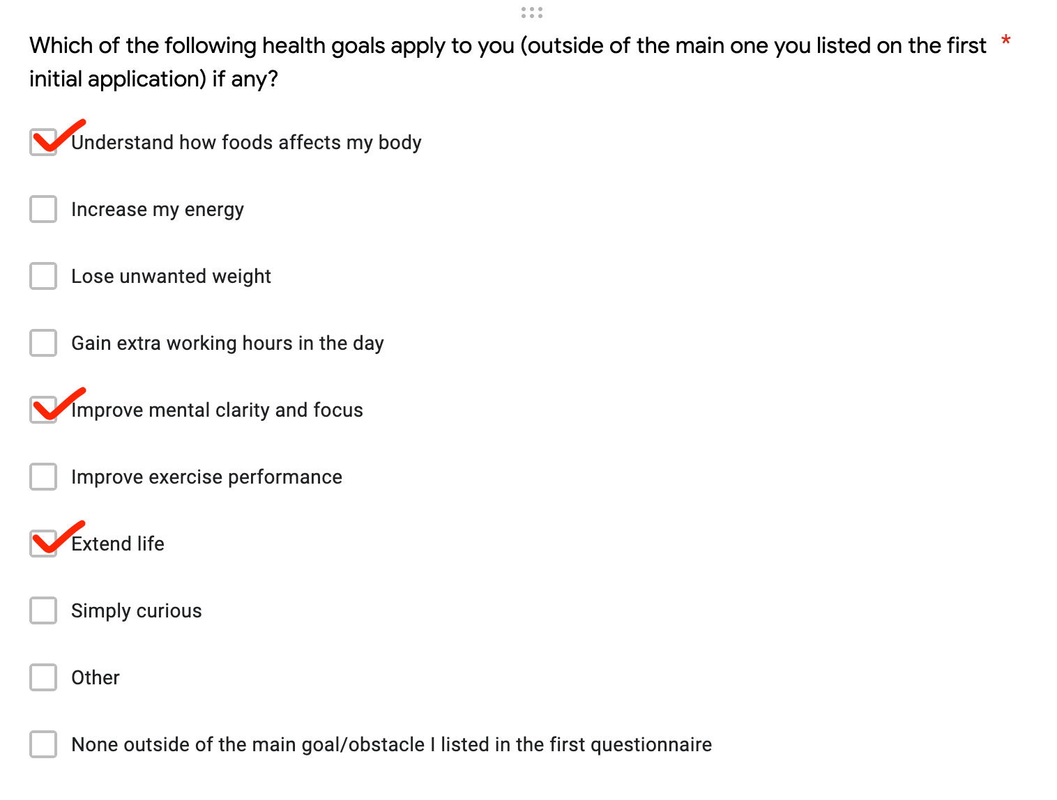 Theia Health Goals Options
